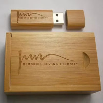 แฟลชไดรฟ์ไม้จริง Wooden usb flash drive เลือกความจุได้ สกรีนโลโก้ได้ พร้อมกล่องไม้